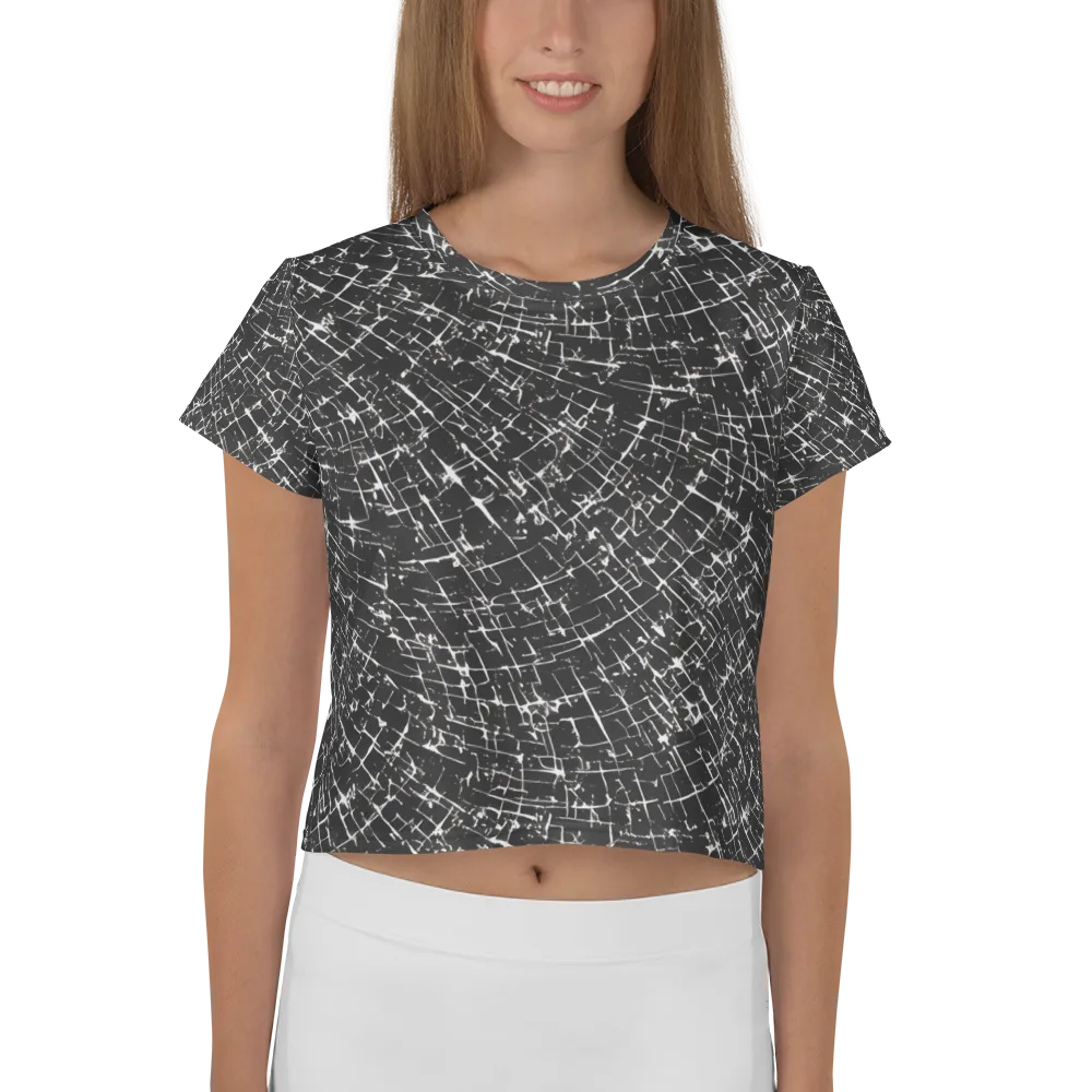 Obsidian Crackle on Crop Tee — Front