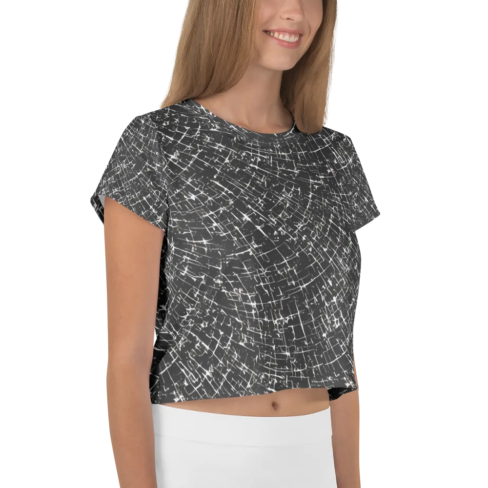 Obsidian Crackle on Crop Tee — Right