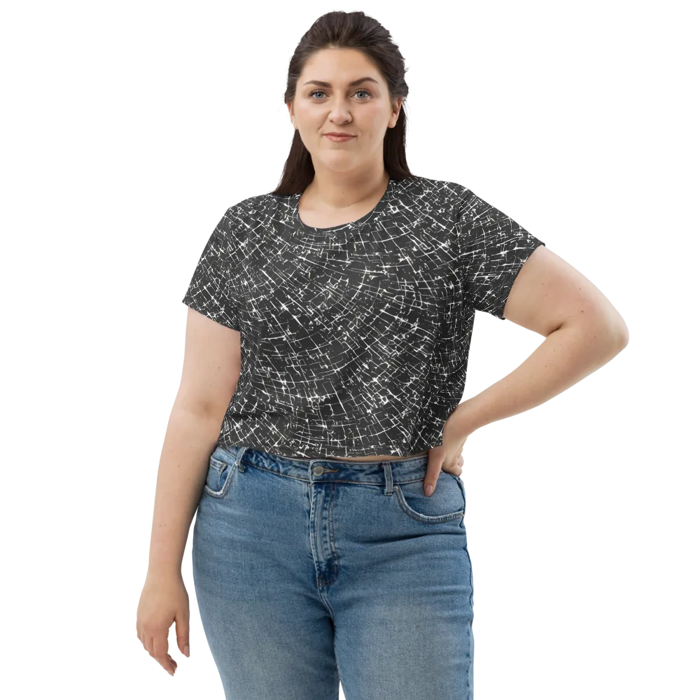 Obsidian Crackle on Crop Tee — Front