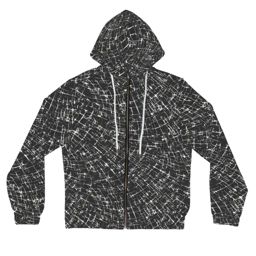 Obsidian Crackle on a Women's Full-Zip Hoodie