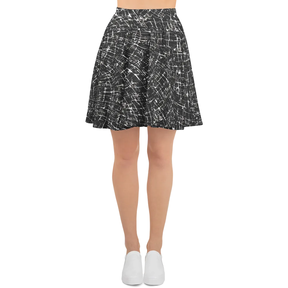 Obsidian Crackle on Skater Skirt — Front