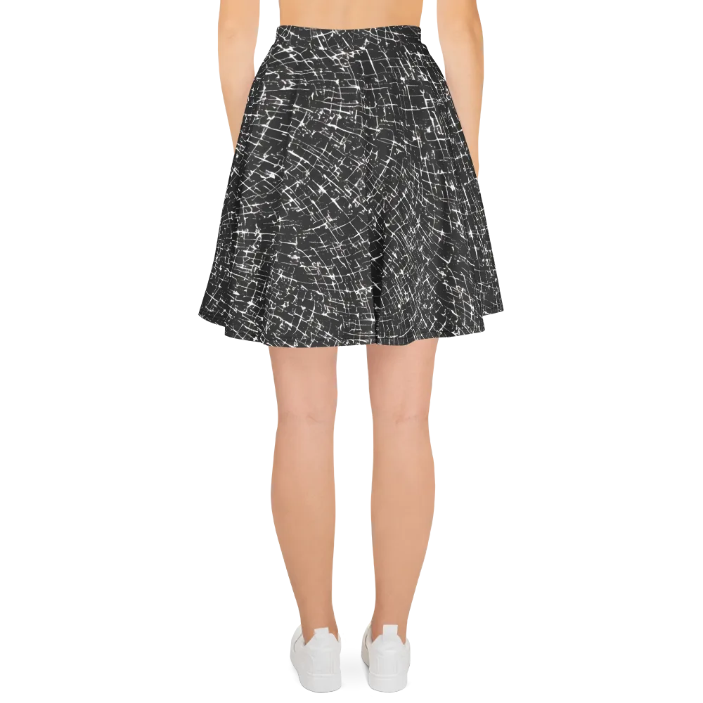 Obsidian Crackle on Skater Skirt — Back