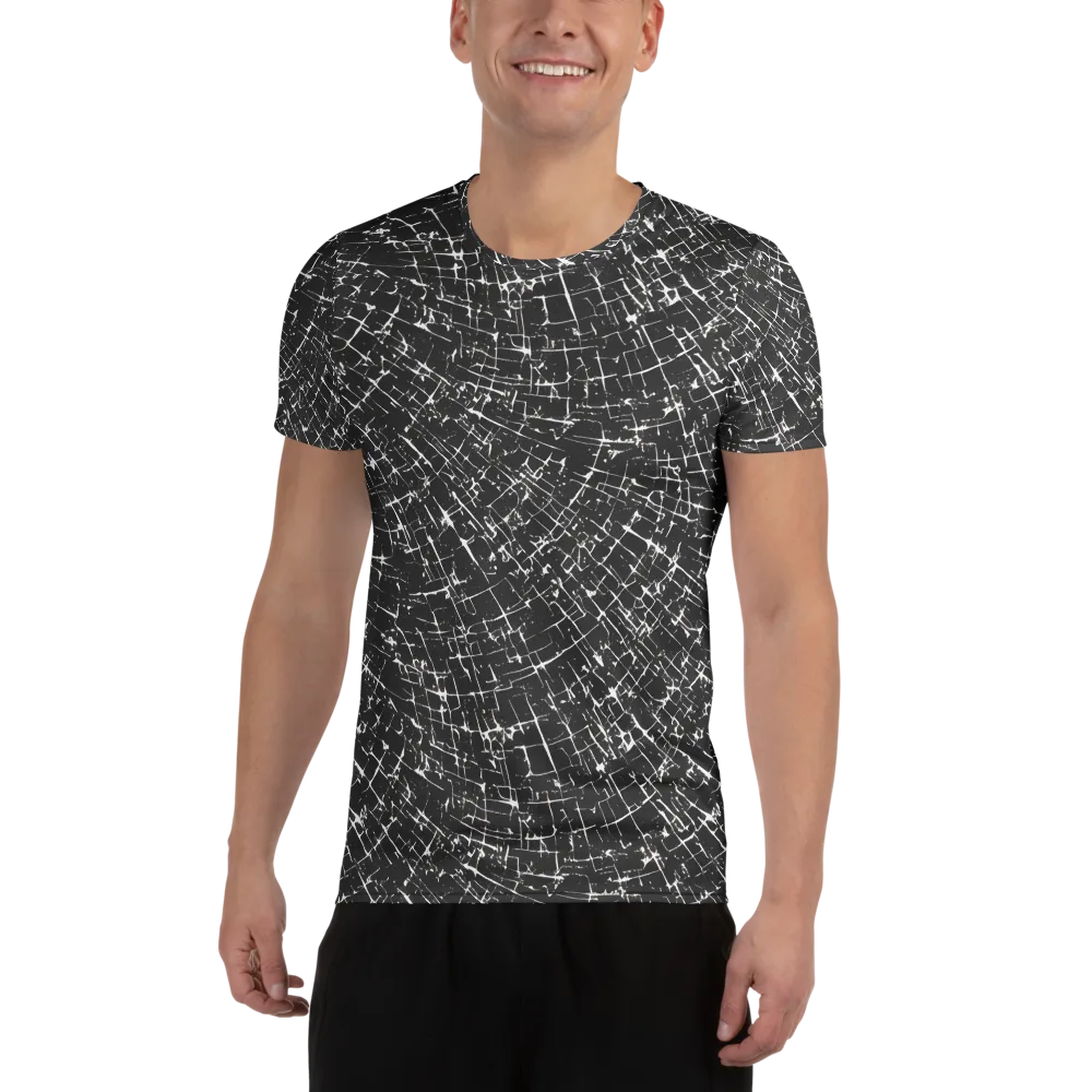 Obsidian Crackle on Men's Athletic T-Shirt — Front