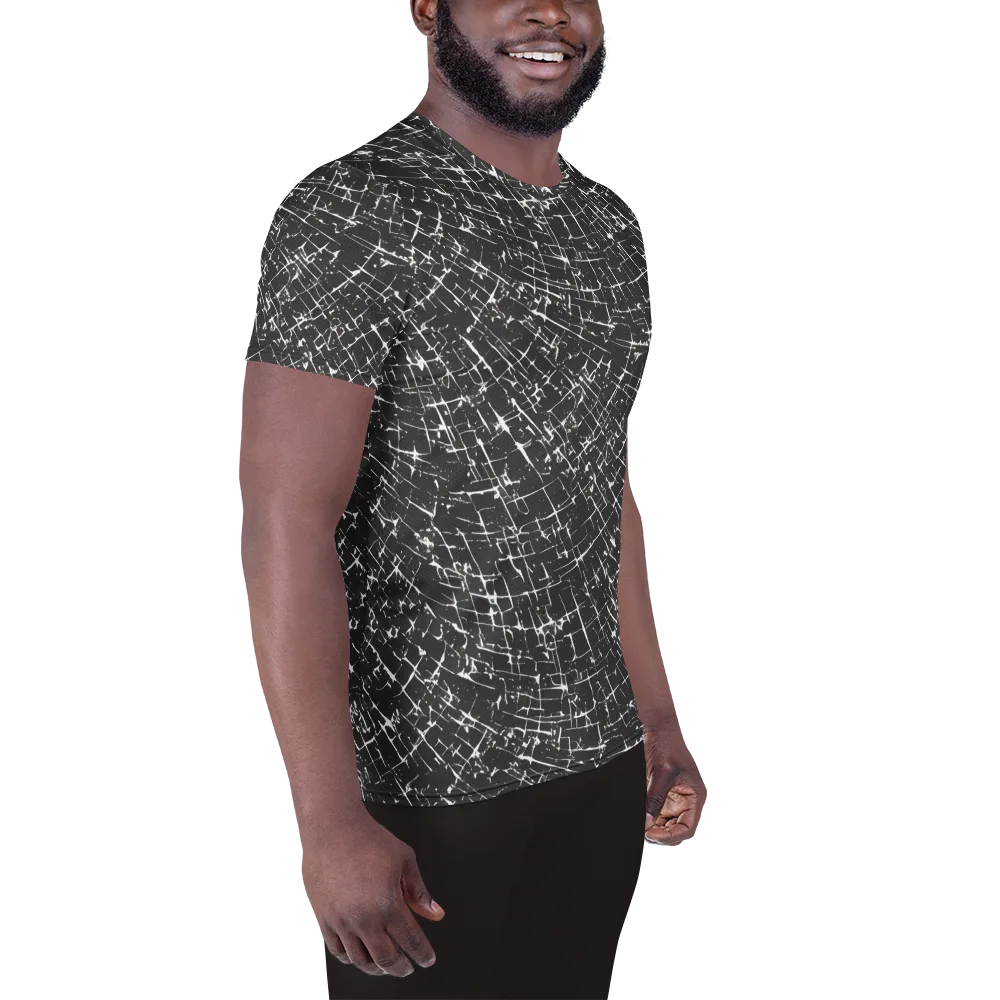 Obsidian Crackle on Men's Athletic T-Shirt — Right