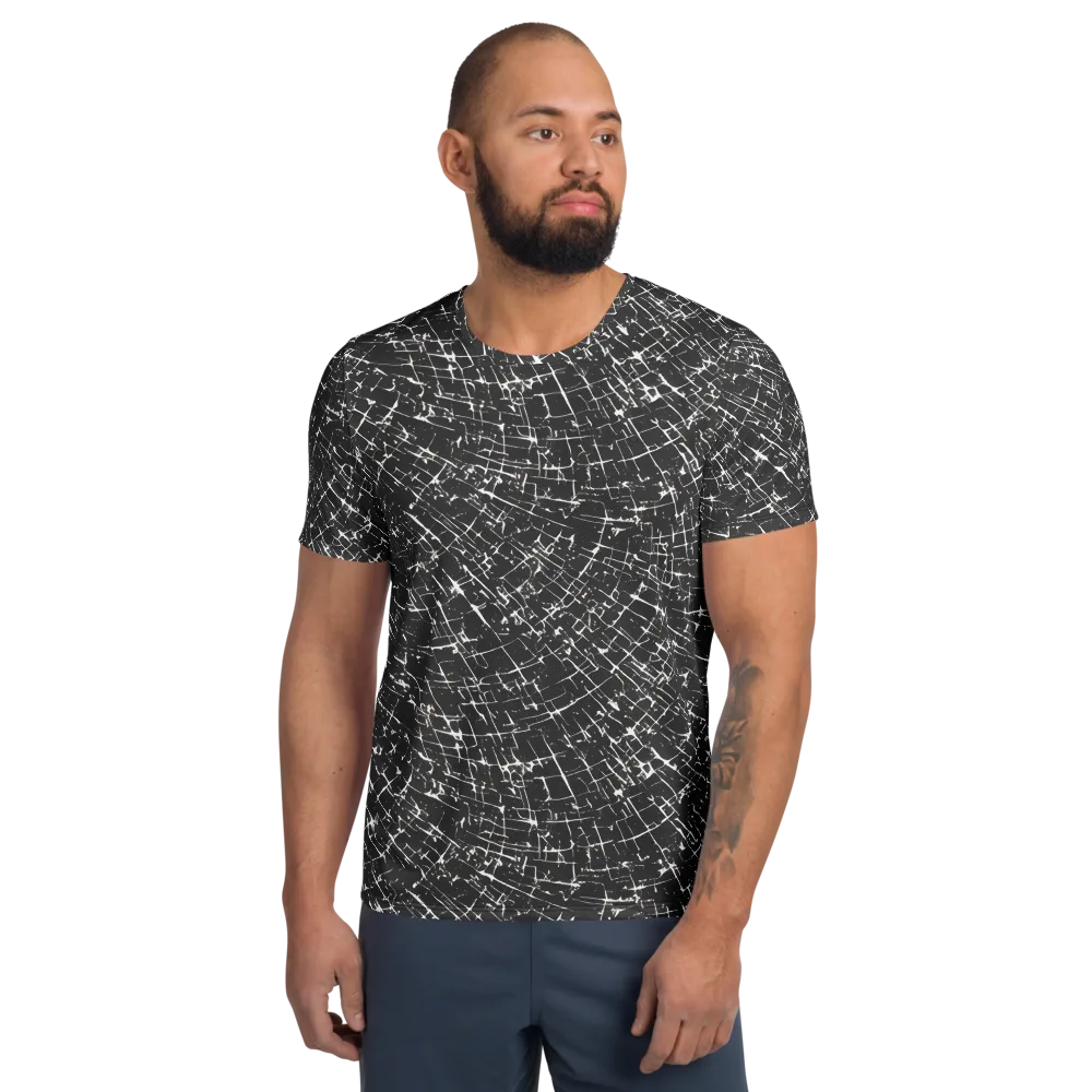 Obsidian Crackle on Men's Athletic T-Shirt — Front