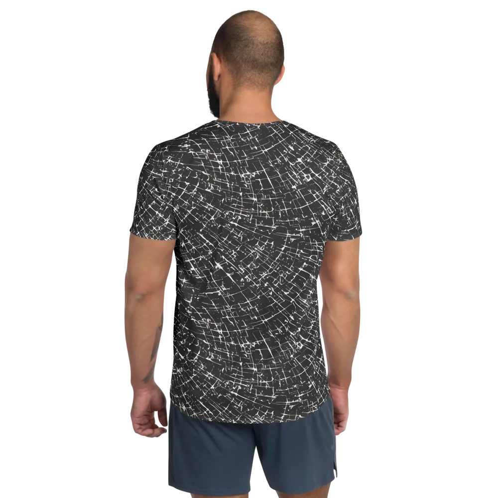 Obsidian Crackle on Men's Athletic T-Shirt — Back