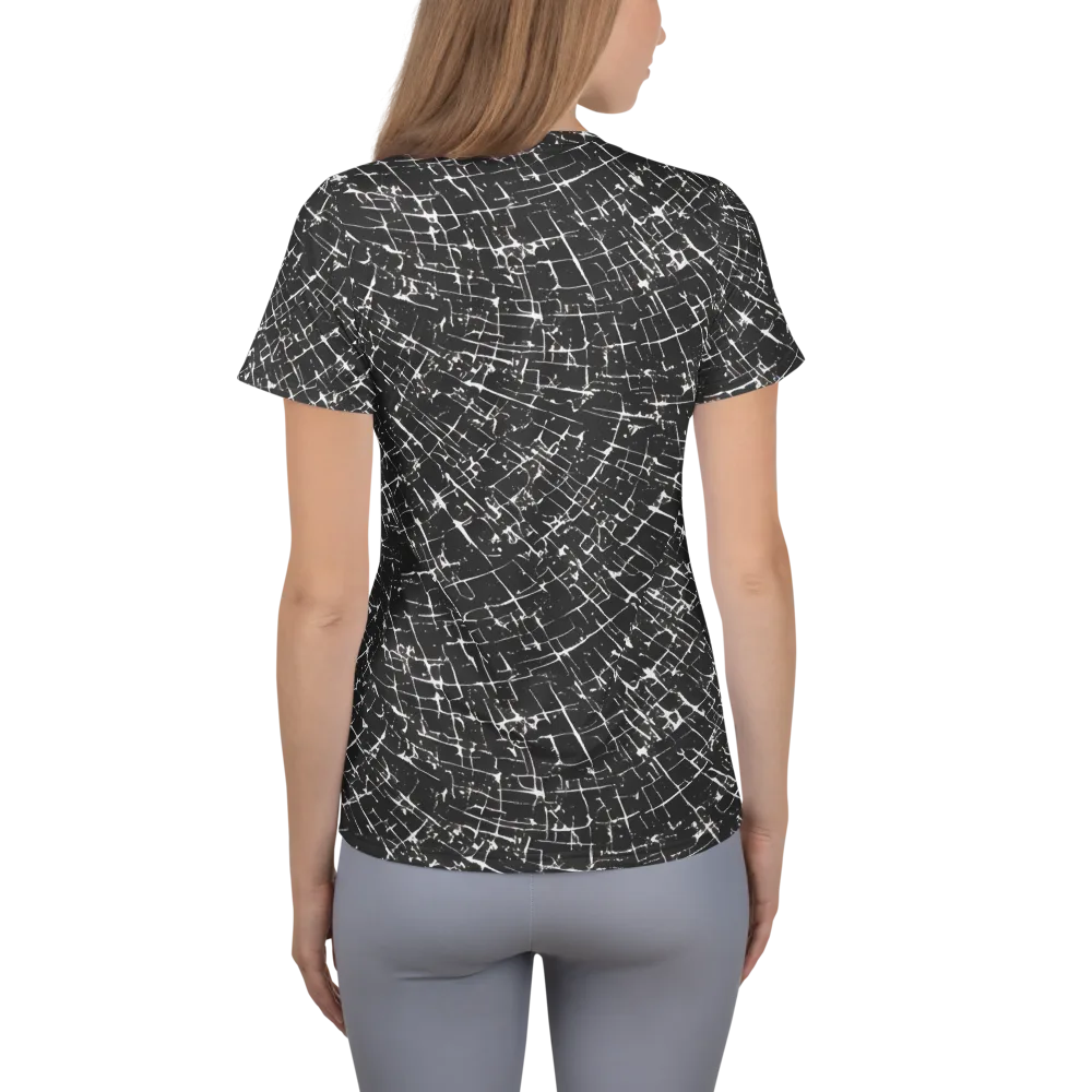 Obsidian Crackle on Women's Athletic T-Shirt — Back