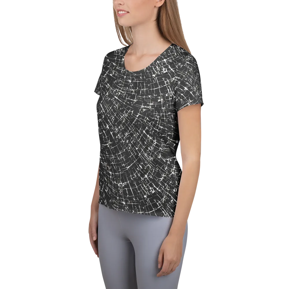 Obsidian Crackle on Women's Athletic T-Shirt — Left