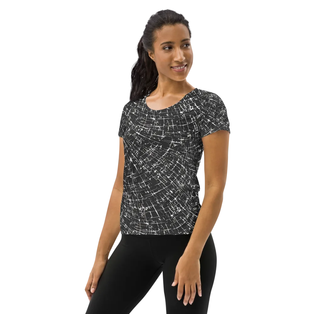 Obsidian Crackle on Women's Athletic T-Shirt — Left