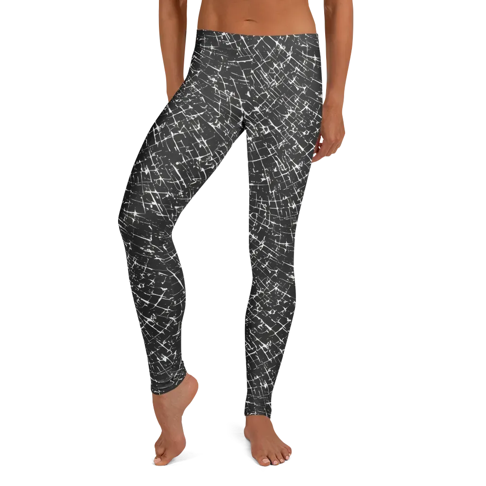 Obsidian Crackle on Leggings — Front