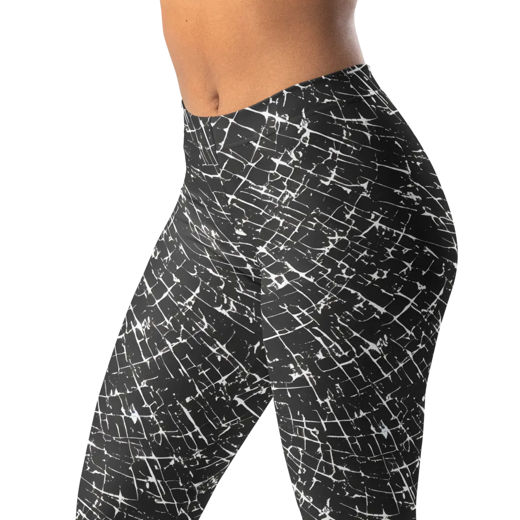 Obsidian Crackle on Leggings — Left Front