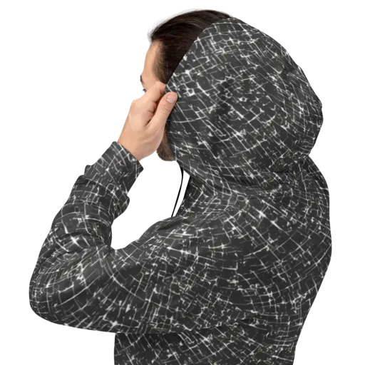 Obsidian Crackle on a Hoodie