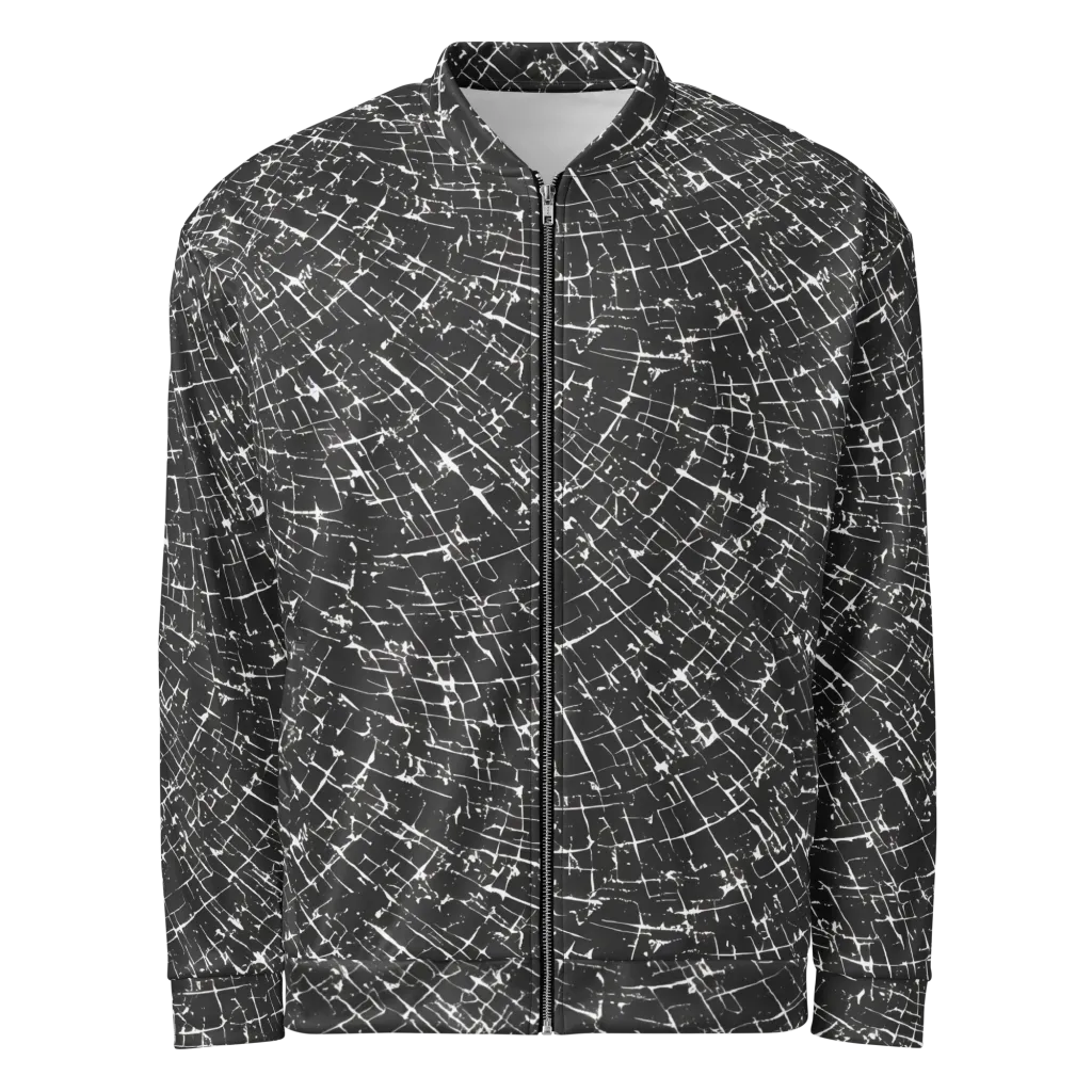 Obsidian Crackle on Bomber Jacket — Front