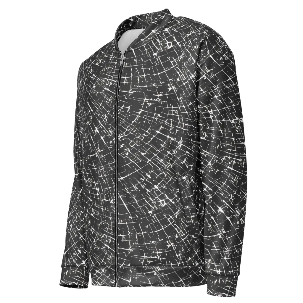 Obsidian Crackle on Bomber Jacket — Left Front