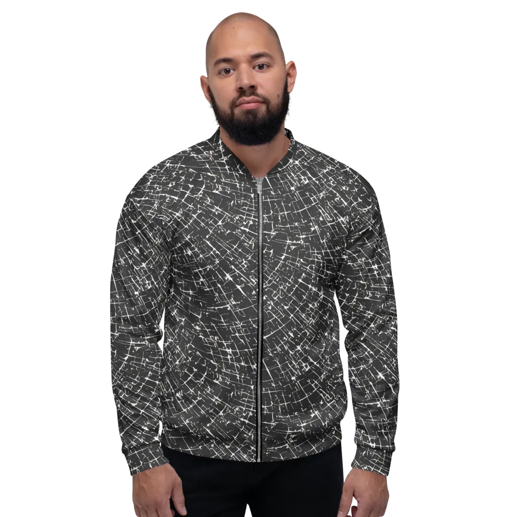 Obsidian Crackle on Bomber Jacket — Front