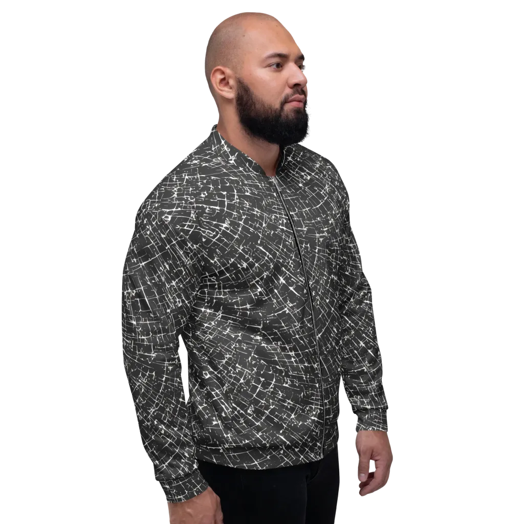 Obsidian Crackle on Bomber Jacket — Right