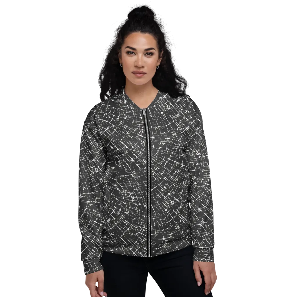 Obsidian Crackle on Bomber Jacket — Front