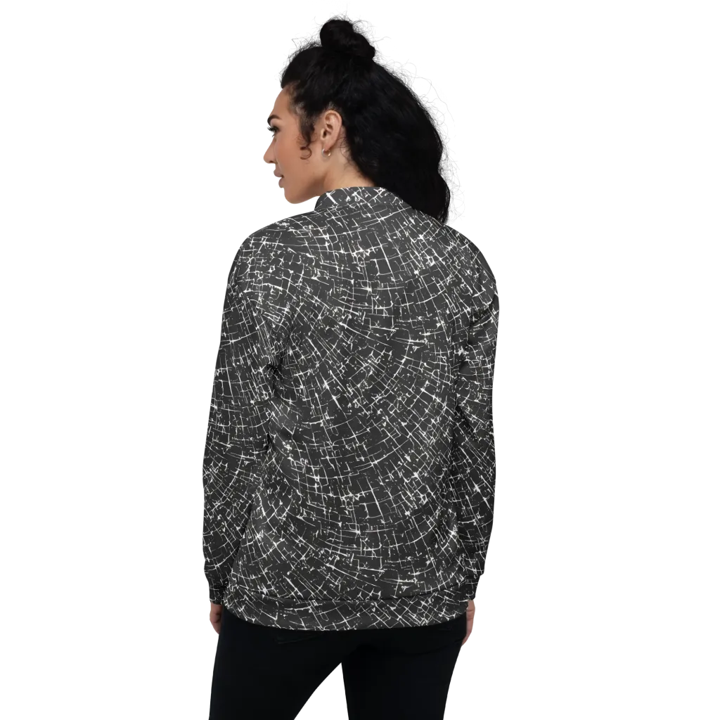 Obsidian Crackle on Bomber Jacket — Back