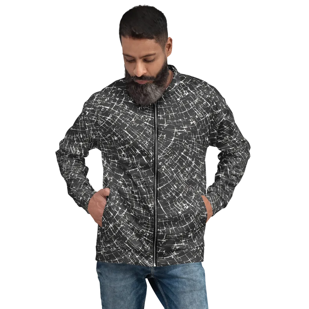 Obsidian Crackle on Bomber Jacket — Front