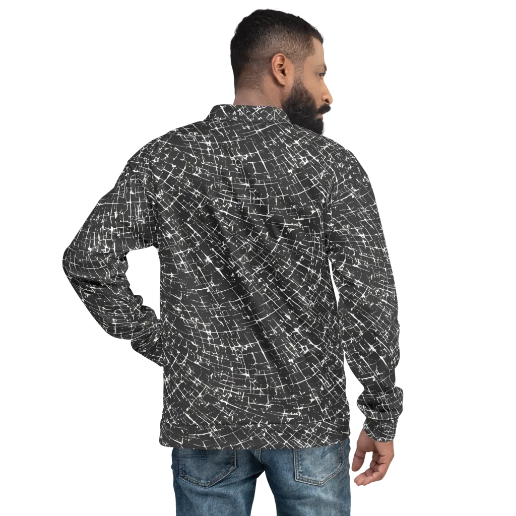 Obsidian Crackle on Bomber Jacket — Back