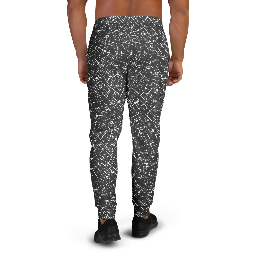 Obsidian Crackle on Men's Joggers — Back