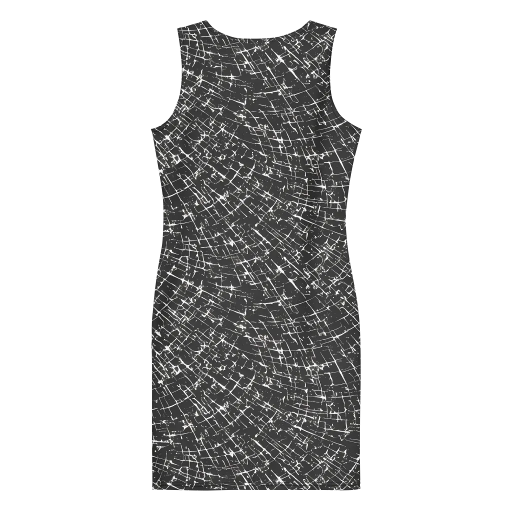 Obsidian Crackle on Bodycon Dress — Back