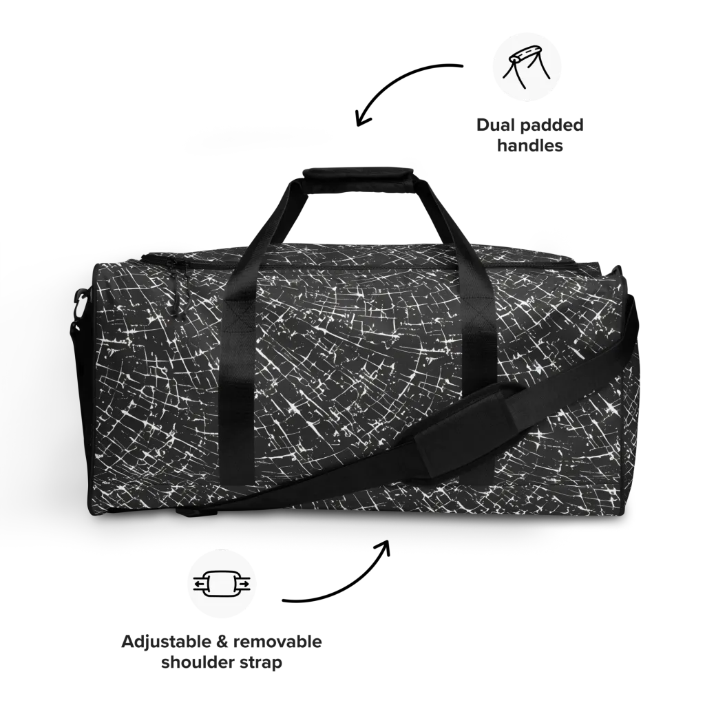 Obsidian Crackle on Duffle Bag — Front