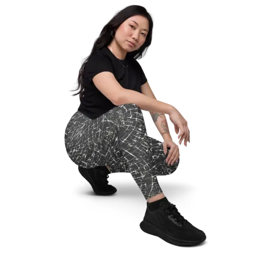 Obsidian Crackle on a Leggings with Pockets