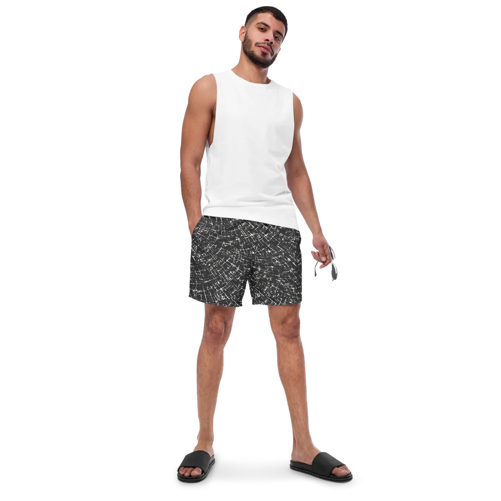 Obsidian Crackle on Swim Trunks — Front