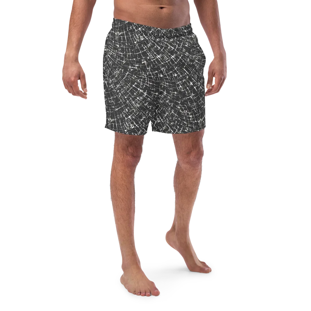 Obsidian Crackle on Swim Trunks — Front