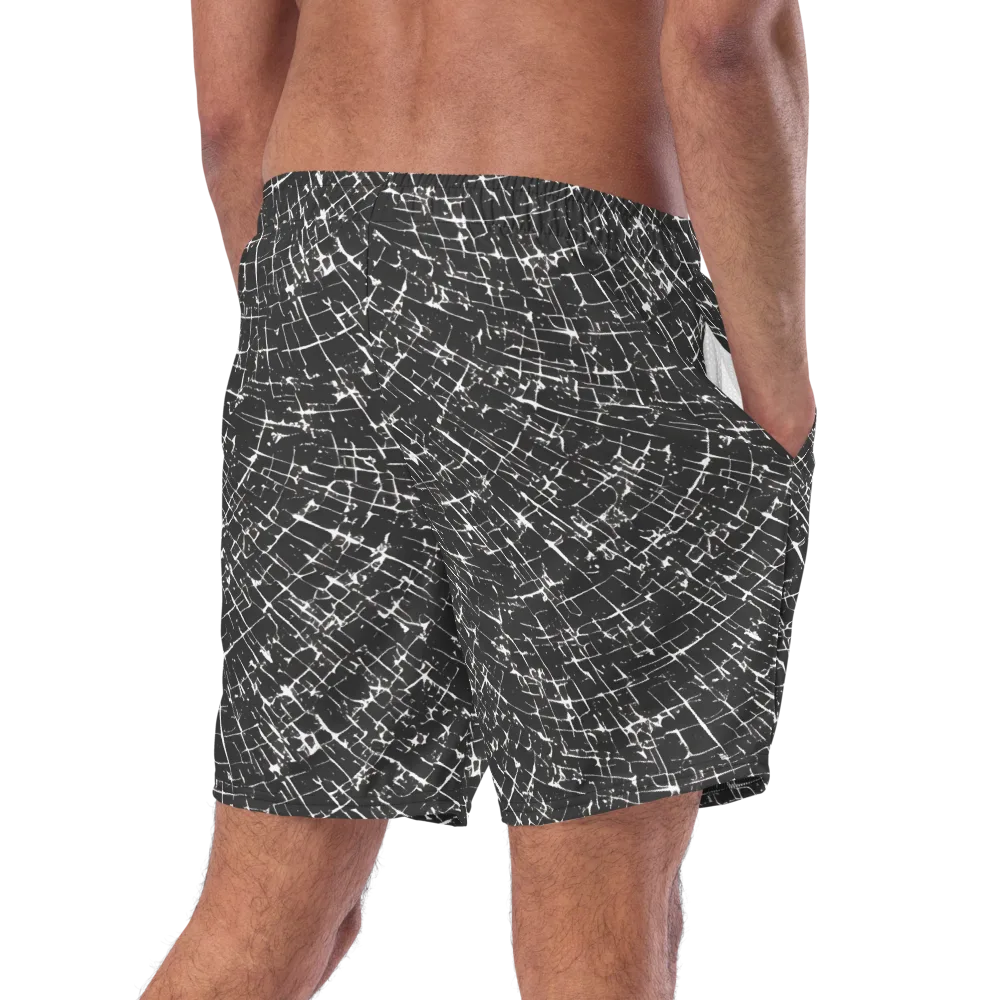 Obsidian Crackle on Swim Trunks — Right Back