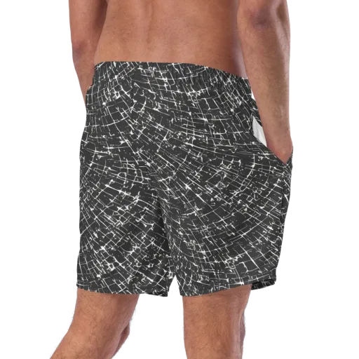 Obsidian Crackle on a Swim Trunks