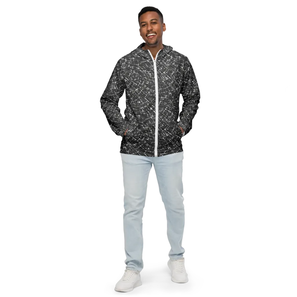 Obsidian Crackle on Men's Windbreaker — Front