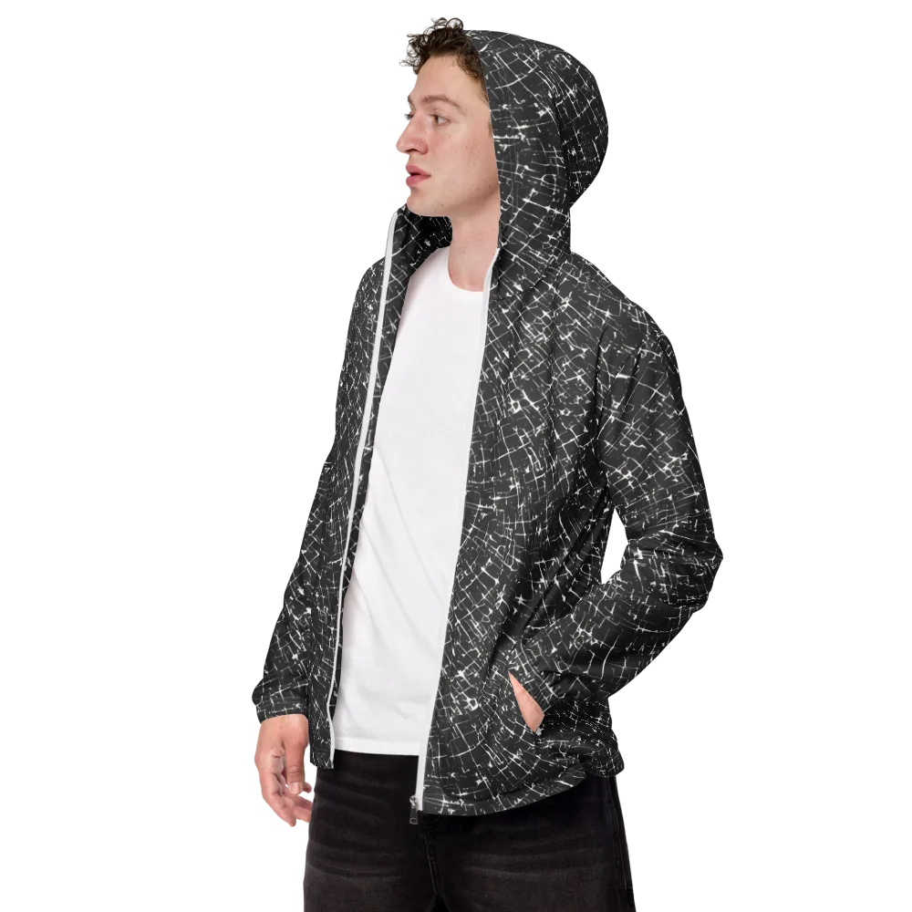 Obsidian Crackle on Men's Windbreaker — Left Front