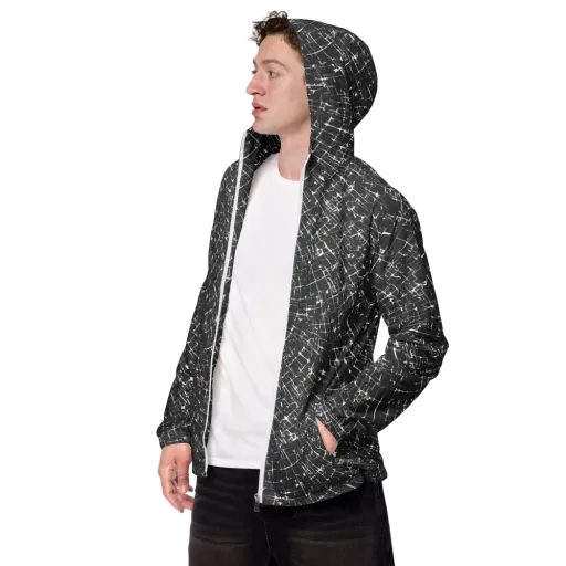 Obsidian Crackle on a Men's Windbreaker