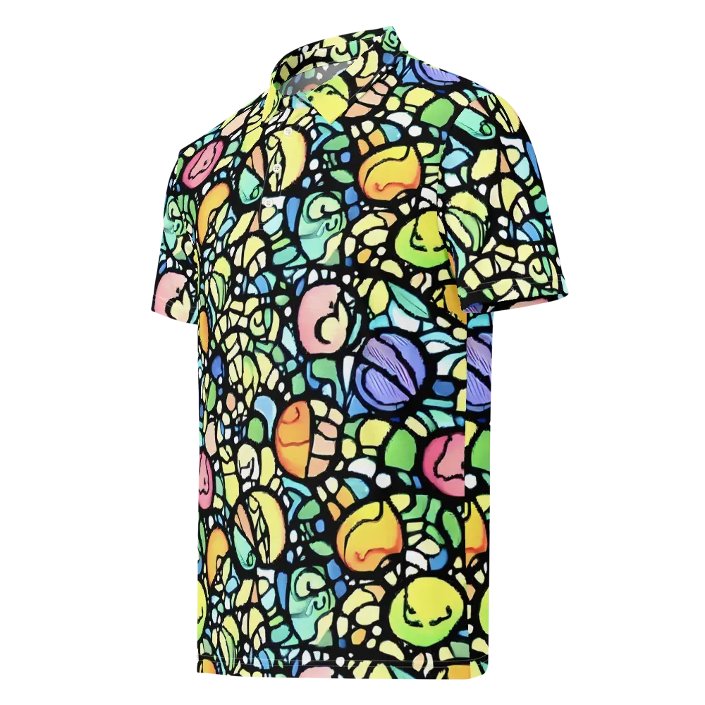 Juicy Geometry on Men's Slim Fit Polo Shirt — Left Front