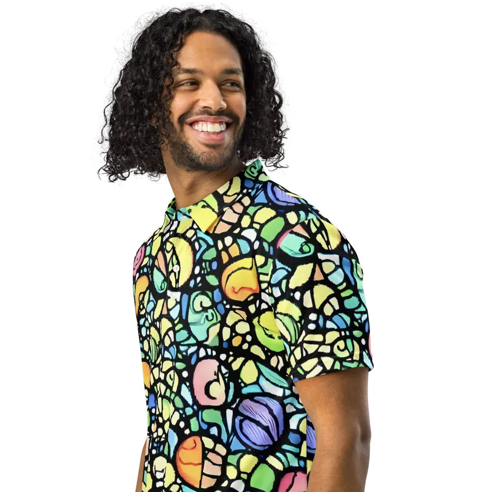 Juicy Geometry on Men's Slim Fit Polo Shirt — Left Front