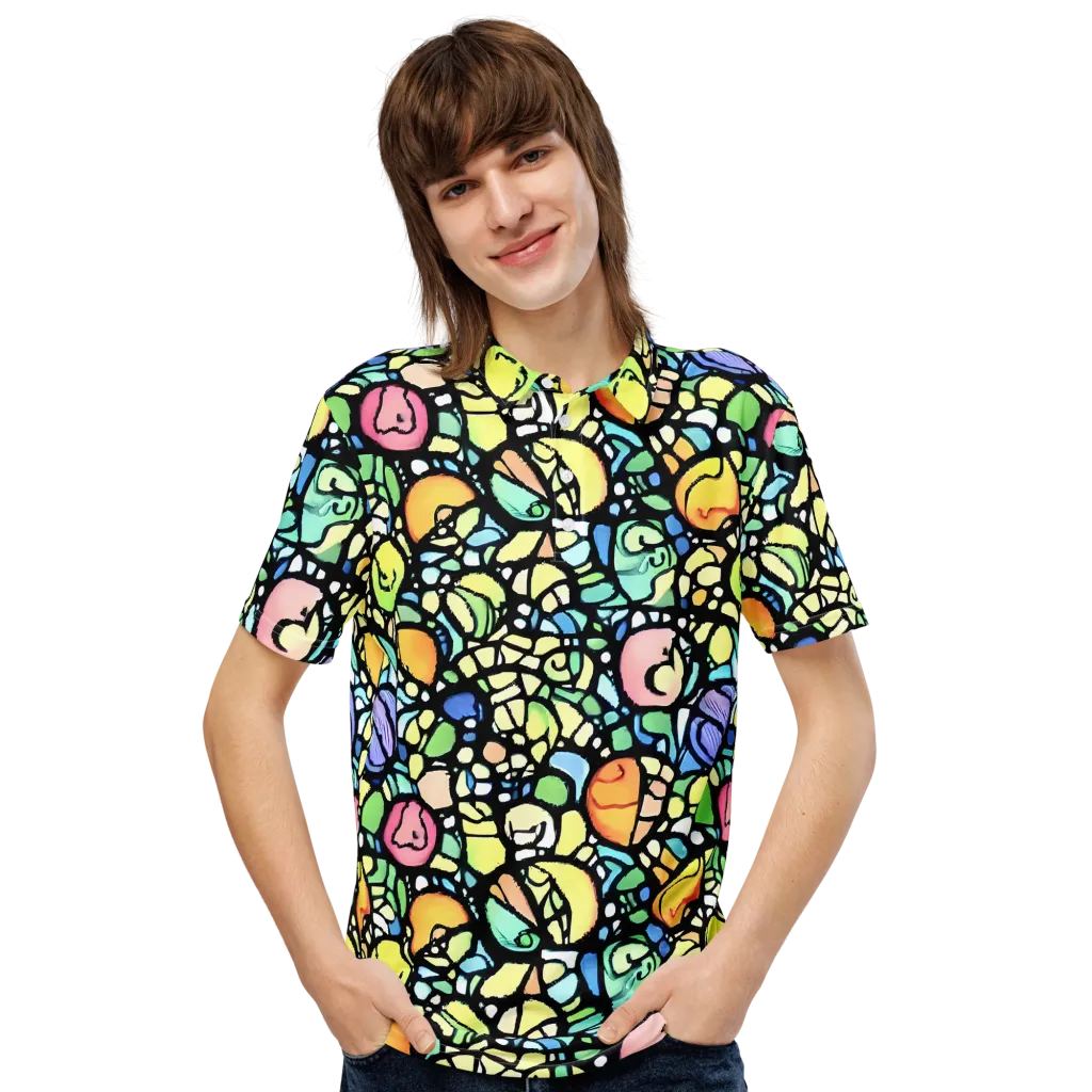 Juicy Geometry on Men's Slim Fit Polo Shirt — Front