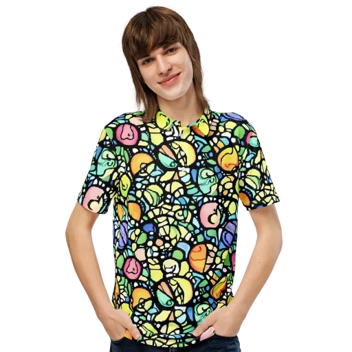 Juicy Geometry on a Men's Slim Fit Polo Shirt