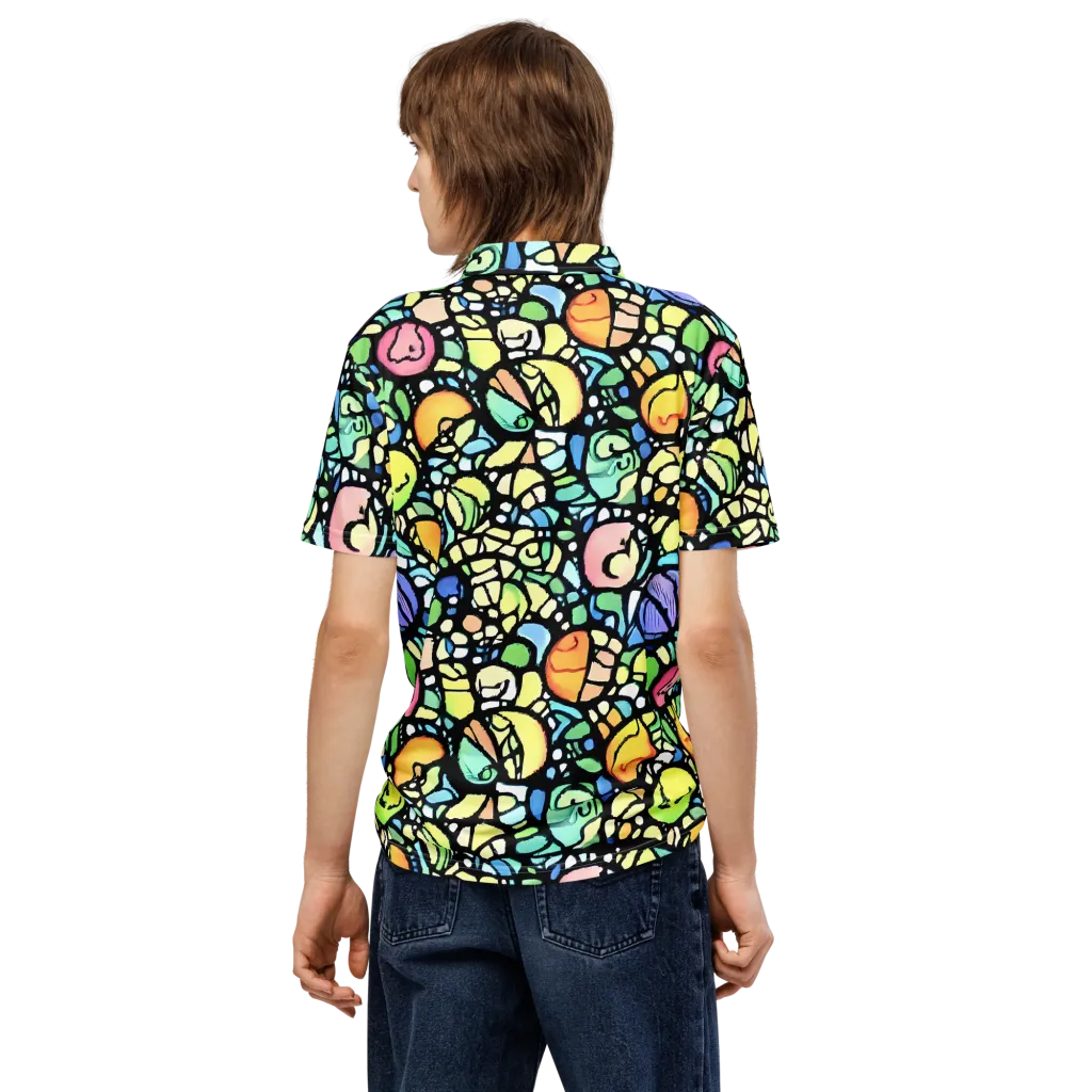 Juicy Geometry on Men's Slim Fit Polo Shirt — Back