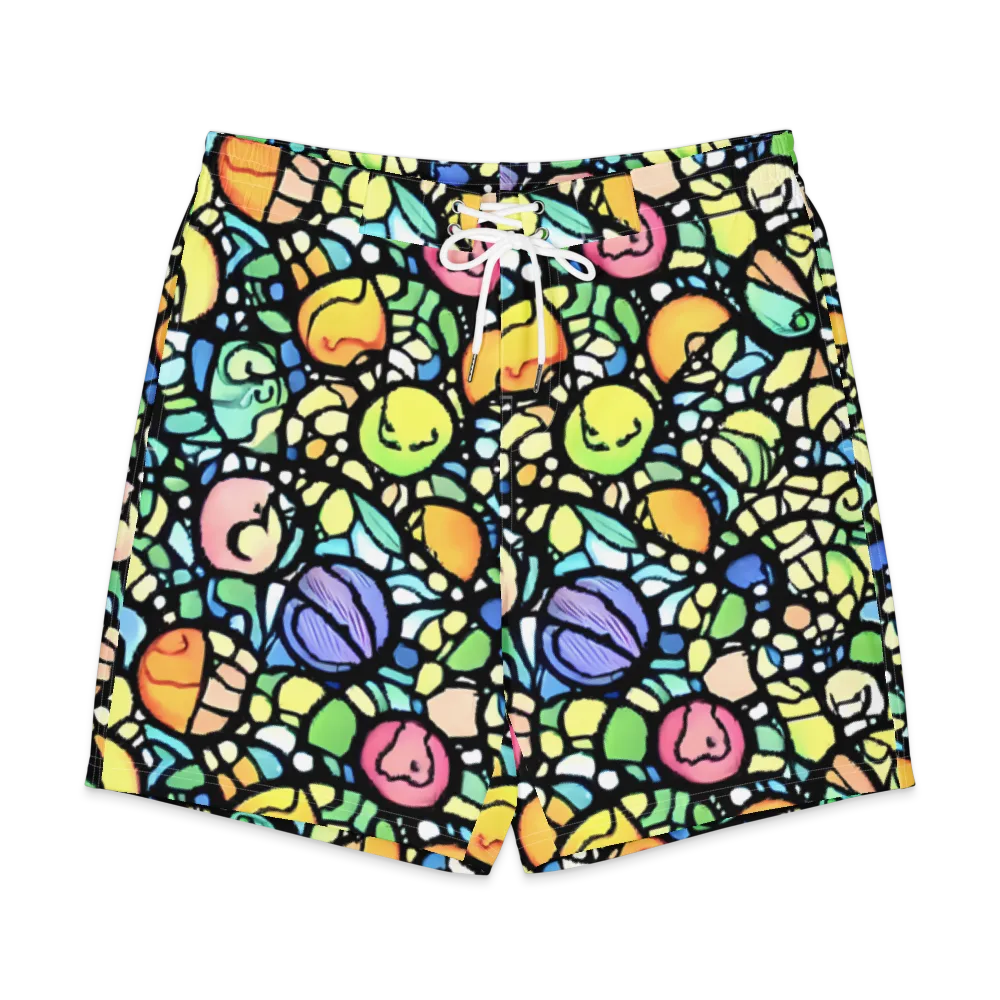 Juicy Geometry on Men's Board Shorts — Front