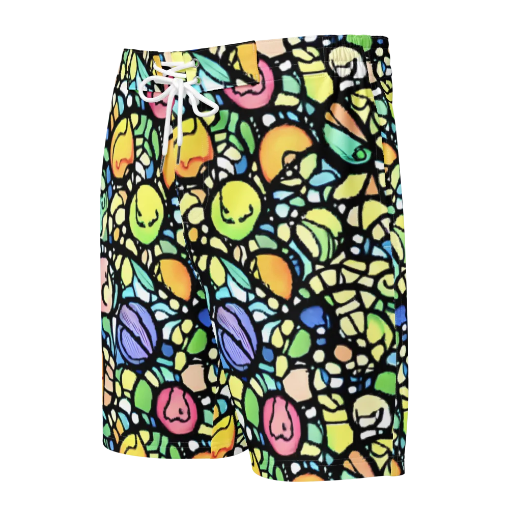 Juicy Geometry on Men's Board Shorts — Front