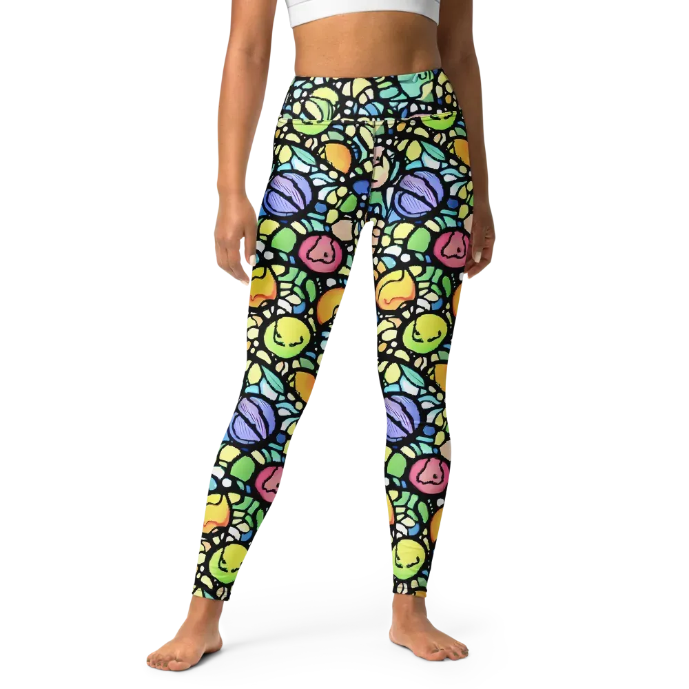 Juicy Geometry on Yoga Leggings — Front