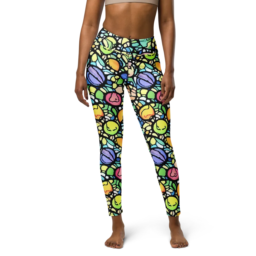 Juicy Geometry on Yoga Leggings — Front