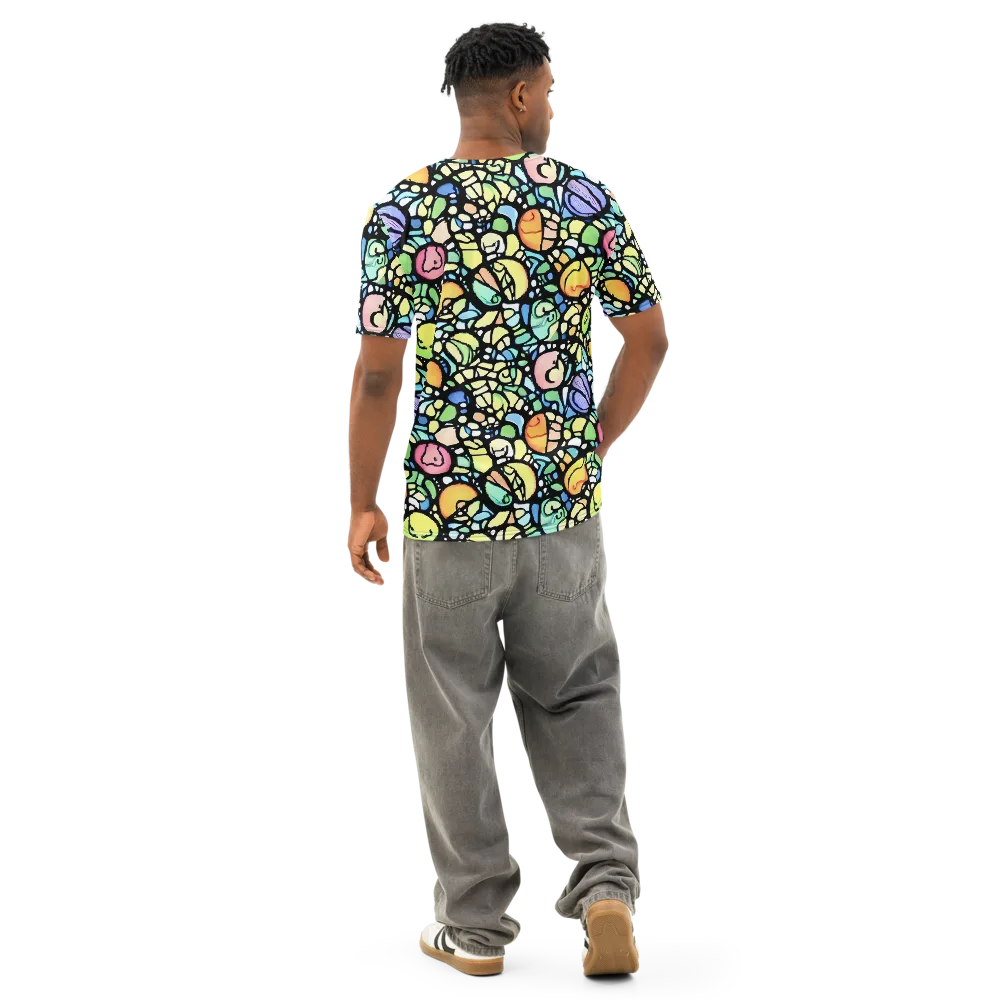 Juicy Geometry on Men's Cotton Crew Neck T-Shirt — Back