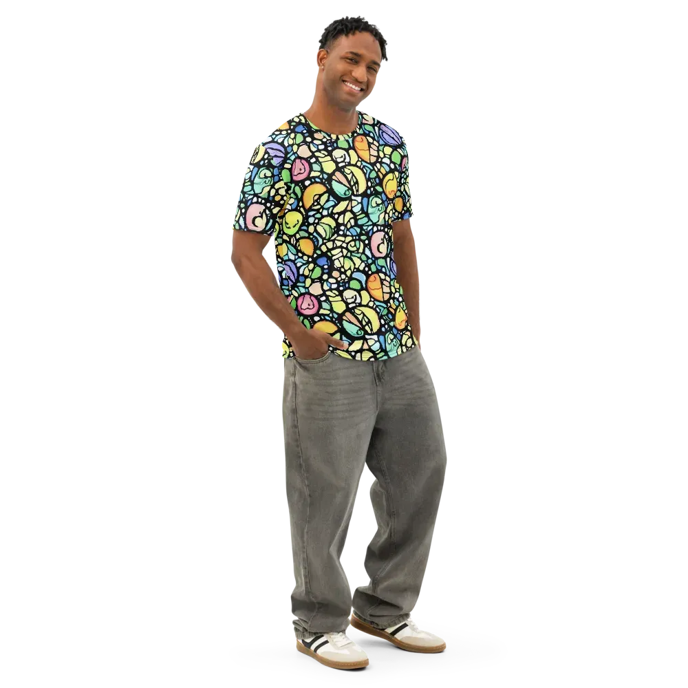 Juicy Geometry on Men's Cotton Crew Neck T-Shirt — Right Front