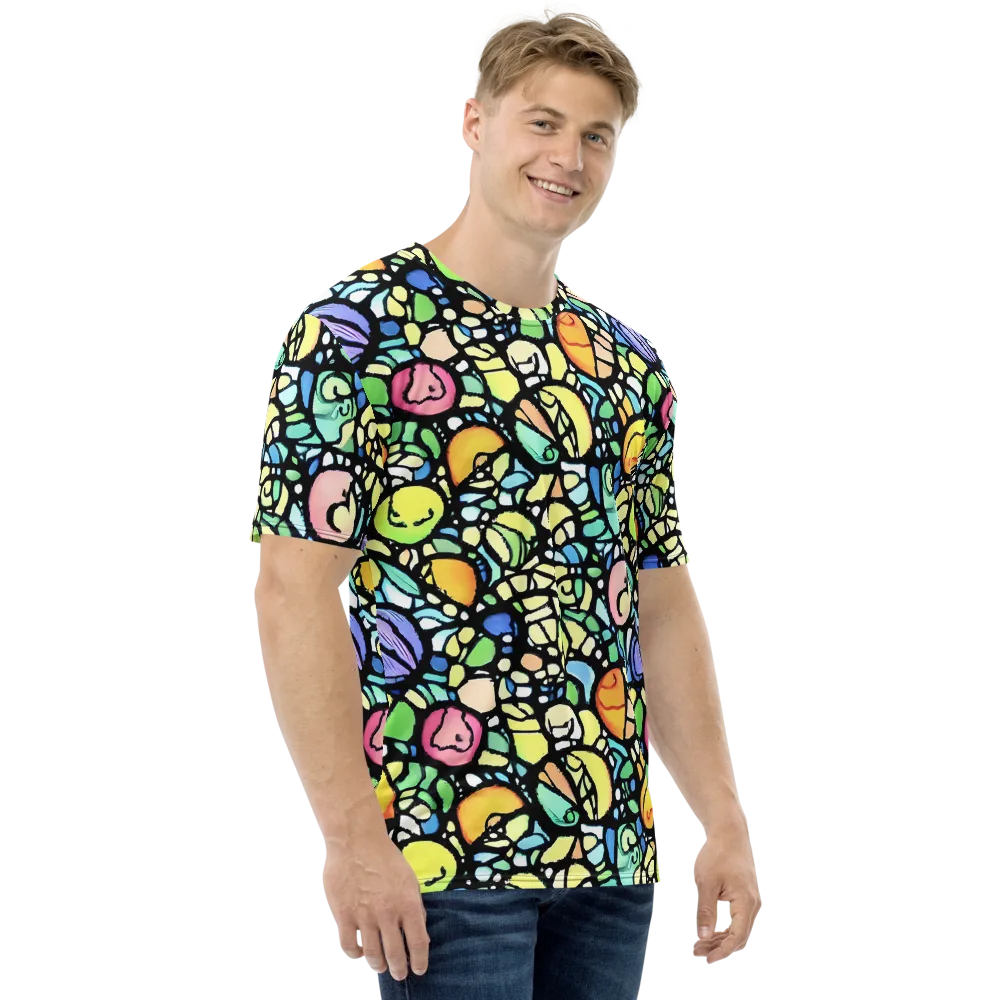 Juicy Geometry on Men's Crew Neck T-Shirt — Right