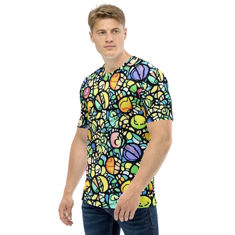 Juicy Geometry on Men's Crew Neck T-Shirt — Left
