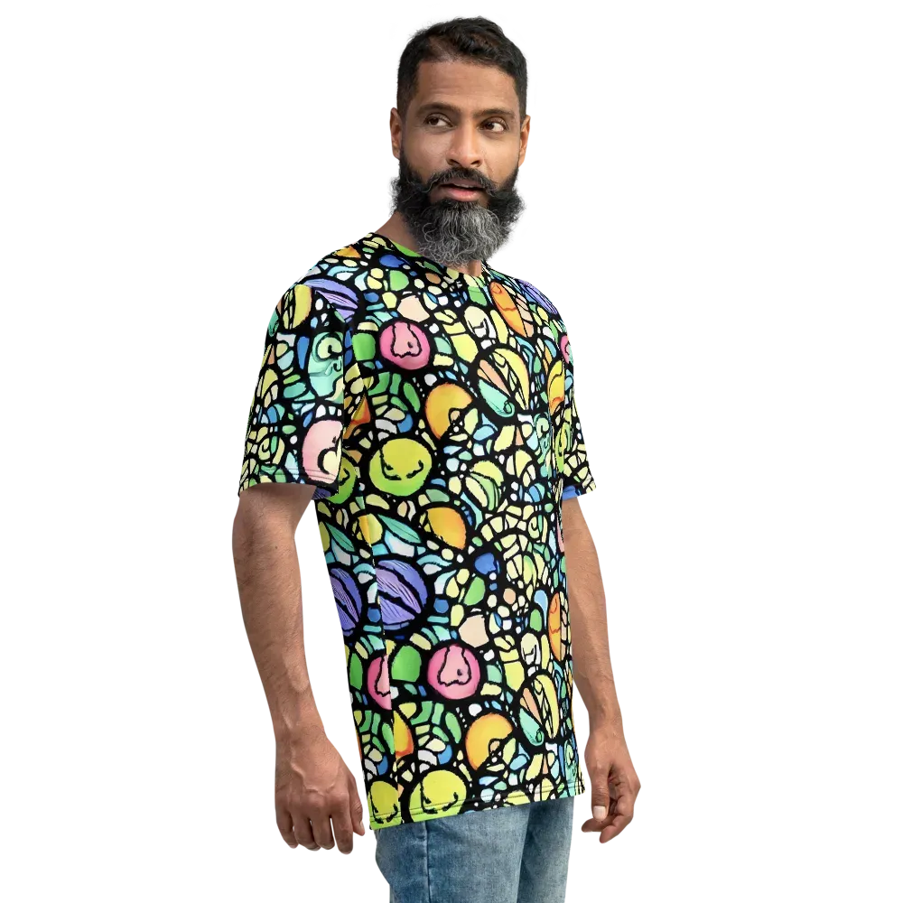 Juicy Geometry on Men's Crew Neck T-Shirt — Right