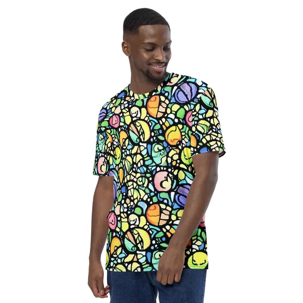 Juicy Geometry on Men's Crew Neck T-Shirt — Left